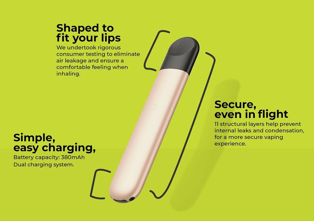 What is the ergonomic mouthpiece design in the Relx Infinity device? 1 relx vape 6