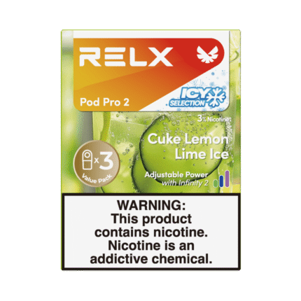 RELX Pod Pro 2 Infinity 3 Pods 3% Nicotine Bulk Buy Wholesale - Cuke Lemon Lime Ice
