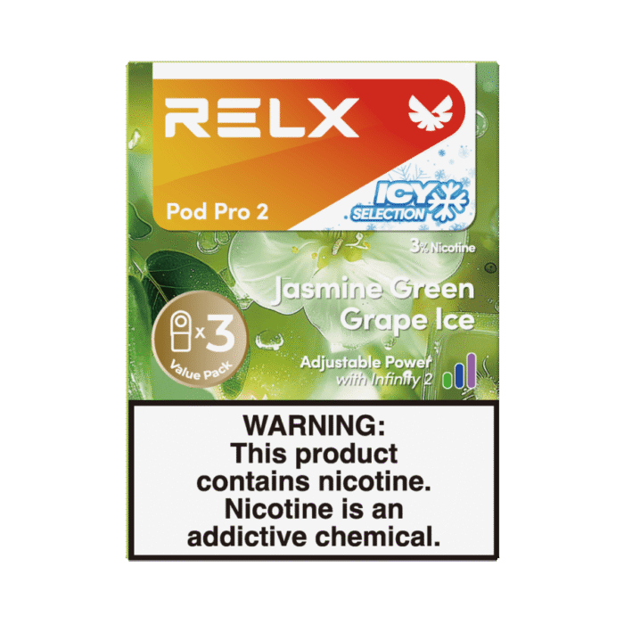 Package V240717 Rendering Front RELX Pod Pro 2 3 Pods Green Grape Jasmine Ice 3 STDX M 6941974932413 fid1721631035630wf3d